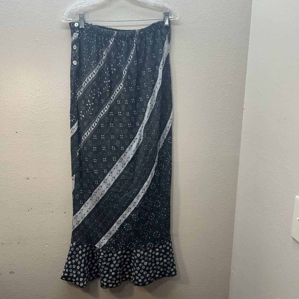 VTG 90s High Waist Maxi Skirt Womens S/M Boho Hippie Patchwork Fairy‎ Whimsigoth
